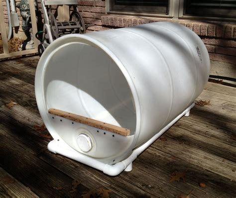 plastic barrel dog house ideas